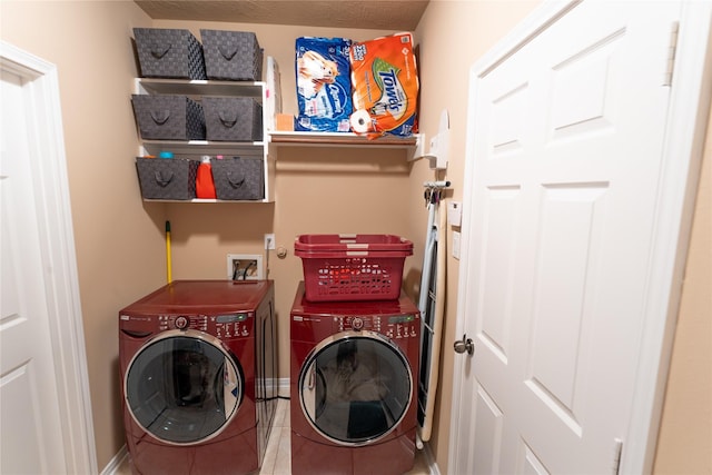 3519 Maverly Crest Ct, Katy, TX 77494 - washroom featuring separate washer and dryer, tile patterned floors, and baseboards