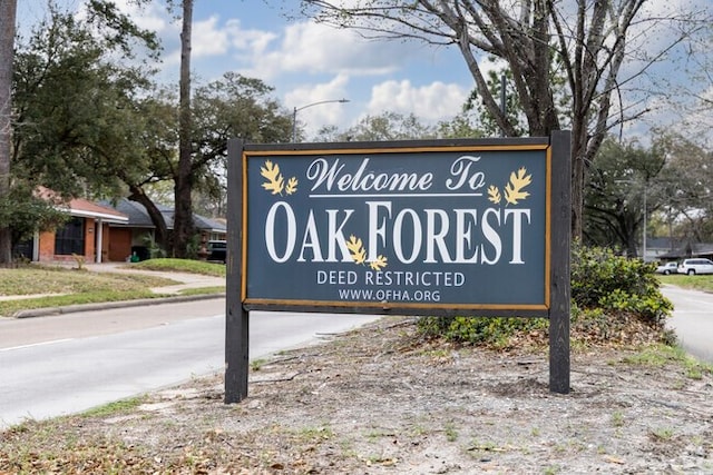view of community sign