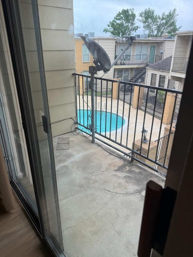 balcony featuring a patio area