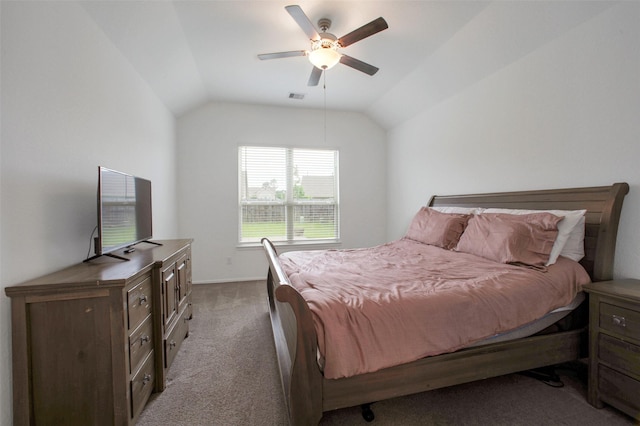 16129 Barge Way, Crosby, TX 77532 - bedroom with light carpet, vaulted ceiling, a ceiling fan, and baseboards