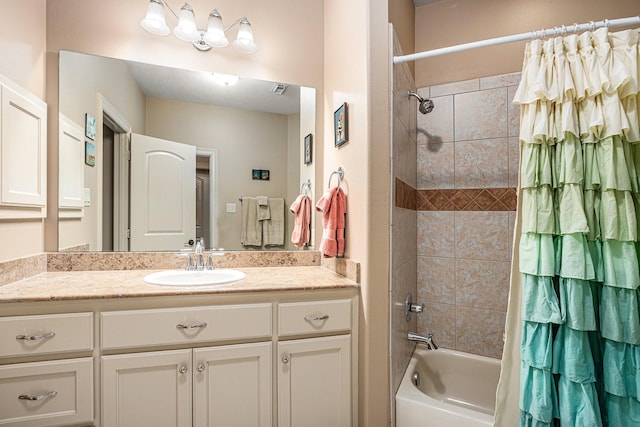 2802 Twin Fountains Dr, Houston, TX 77068 - full bath featuring shower / bathtub combination with curtain and vanity