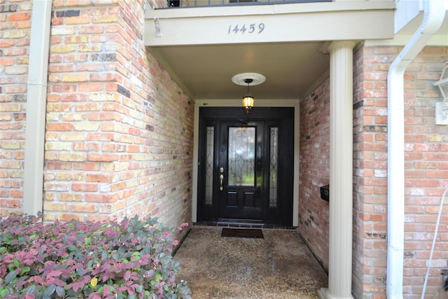 14459 Misty Meadow Ln, Houston, TX 77079 - view of exterior entry featuring brick siding