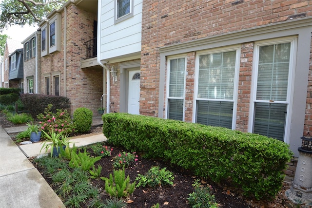 14459 Misty Meadow Ln, Houston, TX 77079 - doorway to property featuring brick siding