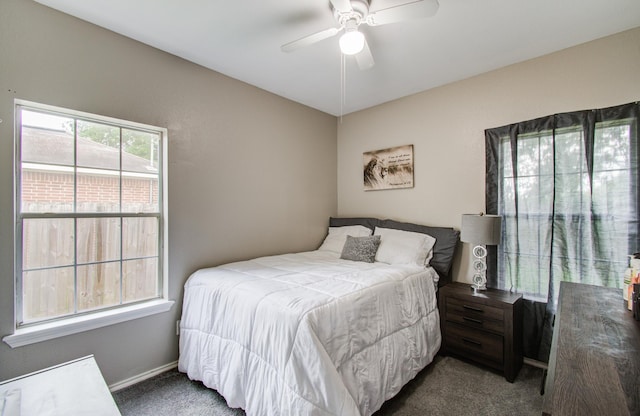 3116 Grassmere St, Houston, TX 77051 - bedroom with carpet, a ceiling fan, and baseboards