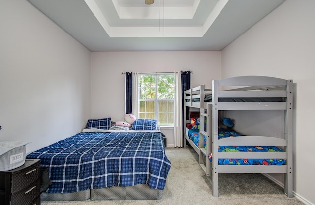 3116 Grassmere St, Houston, TX 77051 - bedroom with carpet floors, a tray ceiling, and ceiling fan