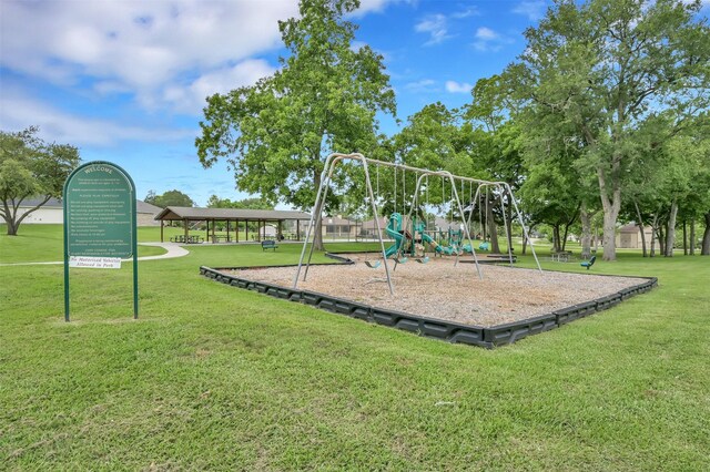 communal playground with a yard
