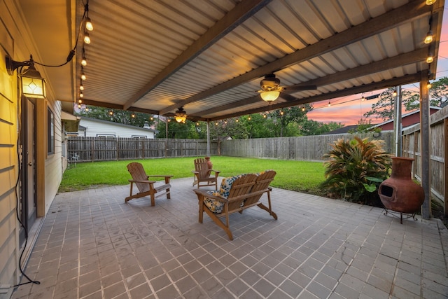 view of patio with a ceiling fan