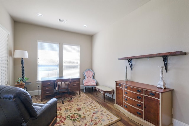 6919 Champion Trl, Katy, TX 77493 - sitting room featuring wood finished floors, baseboards, and recessed lighting