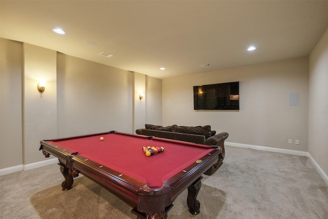 6919 Champion Trl, Katy, TX 77493 - game room with carpet flooring, recessed lighting, pool table, and baseboards