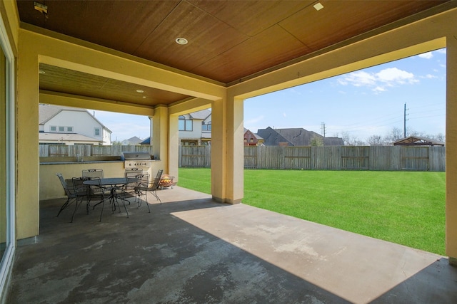 6919 Champion Trl, Katy, TX 77493 - view of patio / terrace with outdoor dining space and grilling area