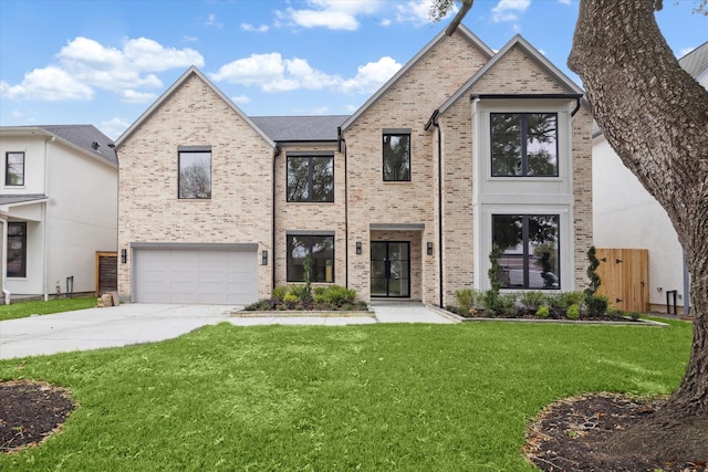 4706 Waring St, Houston, TX 77027 - view of front of property featuring concrete driveway, brick siding, and a garage