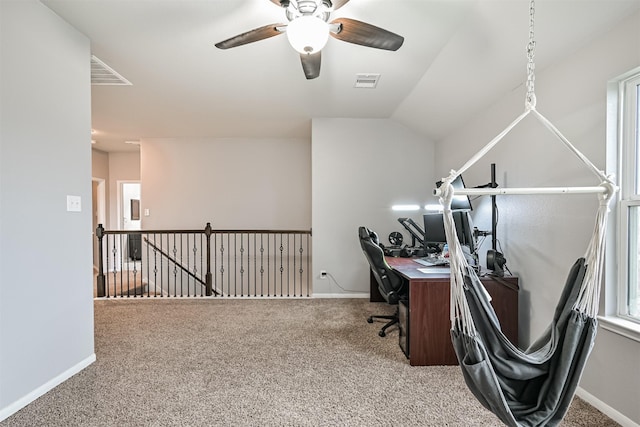 12750 Tullich Ln, Humble, TX 77346 - office space featuring carpet, baseboards, and a ceiling fan