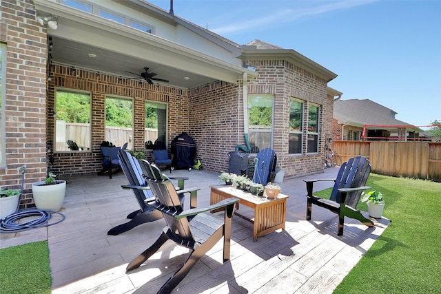 27163 Allenby Park Dr, Magnolia, TX 77354 - view of patio / terrace with ceiling fan