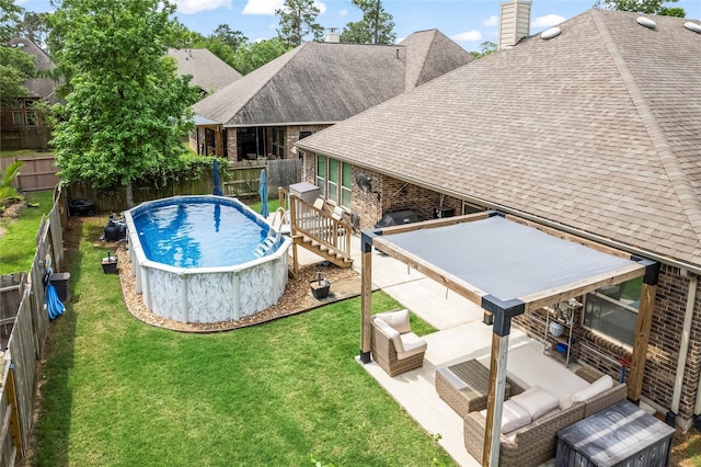 17214 Sequoia Kings Dr, Humble, TX 77346 - view of pool featuring a patio, a wooden deck, and an outdoor living space