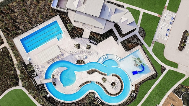 21242 Blue Bluff Dr, Cypress, TX 77433 - bird's eye view of a pool area