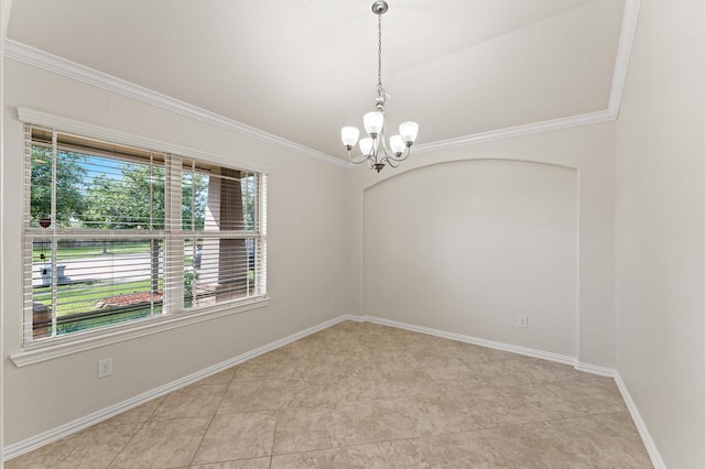 2043 Plum Rose Ln, Richmond, TX 77469 - empty room with a chandelier, crown molding, and baseboards