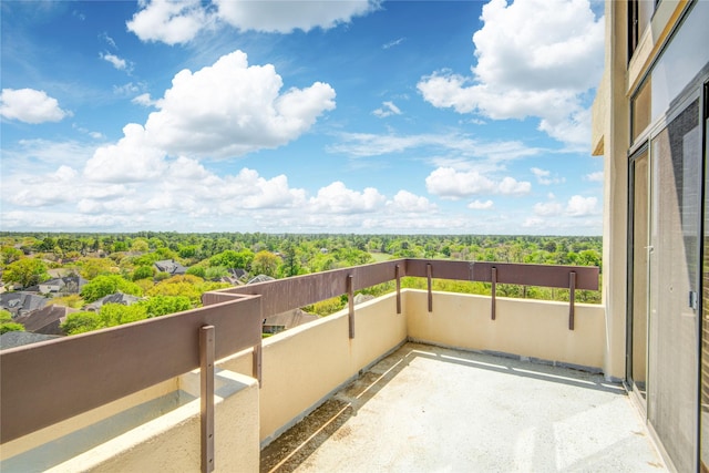 balcony with a view of trees