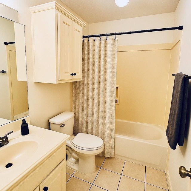 6334 Goodlowe Park, Sugar Land, TX 77479 - bathroom featuring tile patterned flooring, toilet, vanity, and shower / bath combo with shower curtain