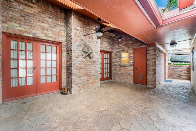 1618 Monroe Dr, Deer Park, TX 77536 - view of patio / terrace featuring french doors and a ceiling fan