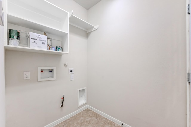 8246 Mandalay Bay Dr, Baytown, TX 77523 - washroom with hookup for a gas dryer, hookup for an electric dryer, hookup for a washing machine, and baseboards