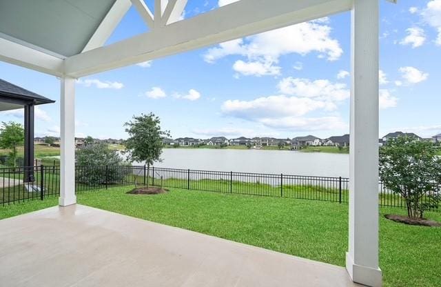 18127 Shoreline Vista Ln, Cypress, TX 77433 - view of patio / terrace featuring a water view