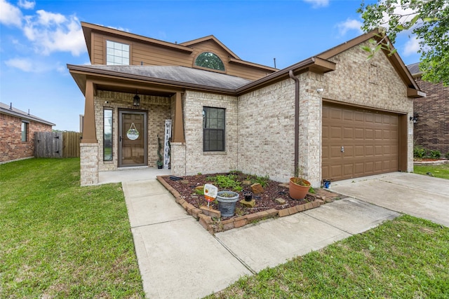 view of front of house featuring a garage, driveway, a gate, and a shingled roof
