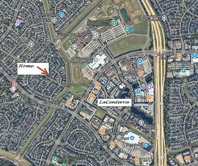 aerial overview of property's location