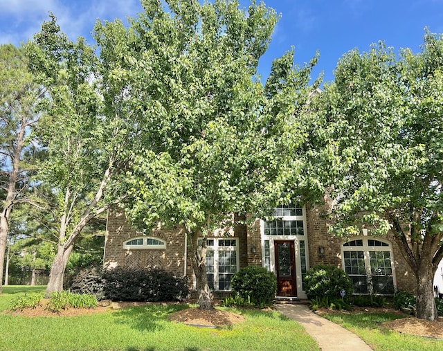 2910 Lara Brook Ct, Katy, TX 77494 - view of property hidden behind natural elements featuring brick siding and a front lawn