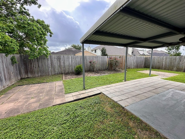 view of yard with a patio area