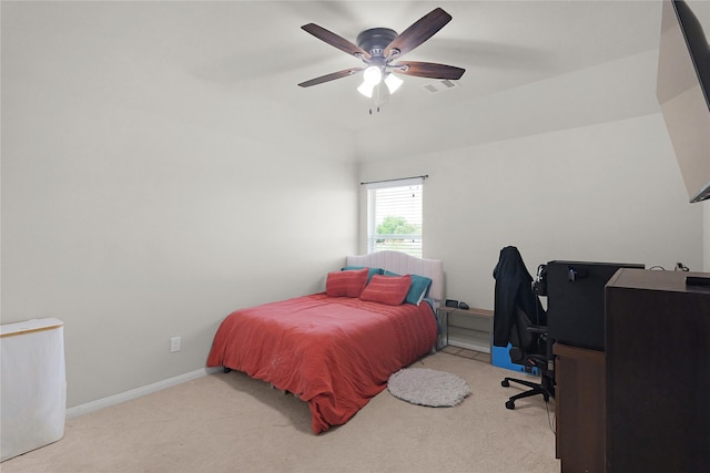 9615 Carson Ln, Iowa Colony, TX 77583 - carpeted bedroom featuring a ceiling fan, baseboards, and an office area