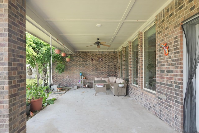 9615 Carson Ln, Iowa Colony, TX 77583 - view of patio with a ceiling fan and outdoor lounge area