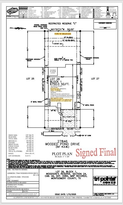 27846 Wooded Pond Dr, Spring, TX 77386 - survey map / technical document