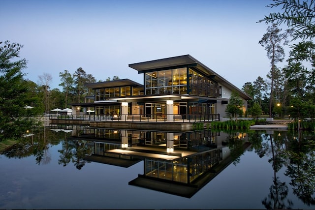 27846 Wooded Pond Dr, Spring, TX 77386 - rear view of property with a water view