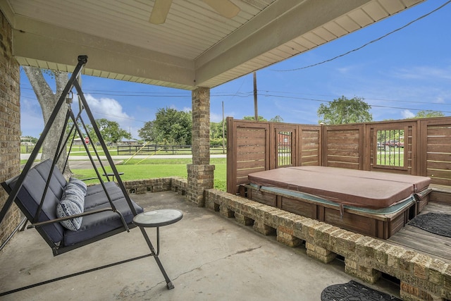 view of patio / terrace featuring a ceiling fan