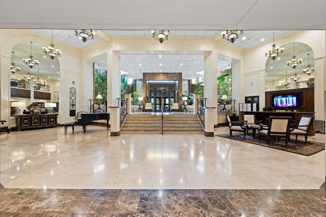 common area with crown molding