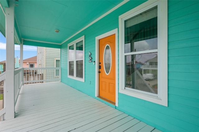 deck featuring a porch