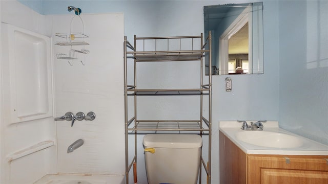 415 Briarcliff Dr, Houston, TX 77076 - bathroom with toilet, vanity, and tub / shower combination