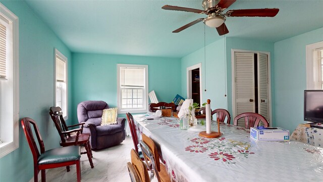 415 Briarcliff Dr, Houston, TX 77076 - dining space with a ceiling fan