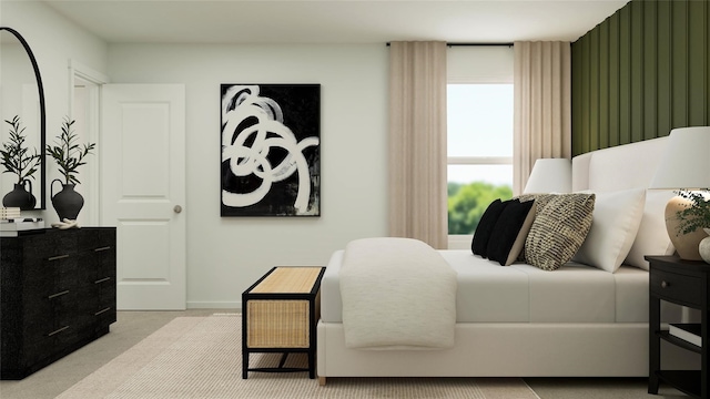 carpeted bedroom with baseboards