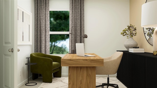 office area with baseboards