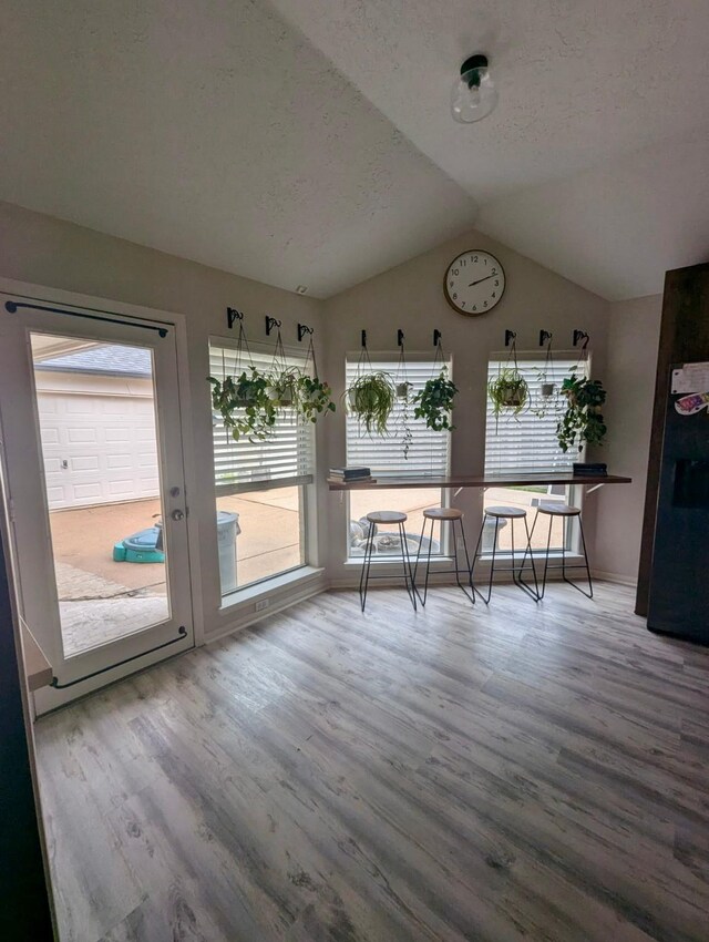 sunroom with lofted ceiling
