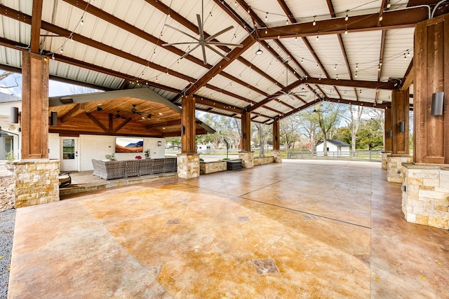 3113 Saddlebrook Ln, Katy, TX 77494 - view of patio featuring ceiling fan, outdoor lounge area, fence, and a gazebo
