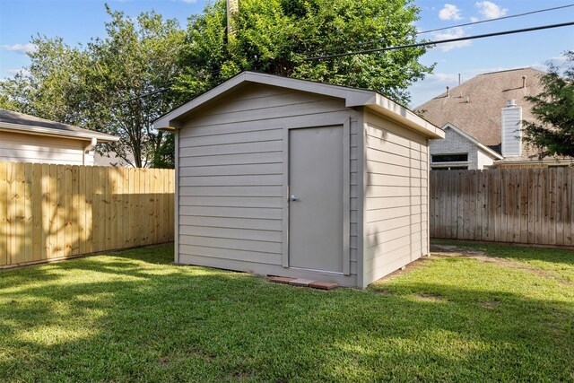 view of shed