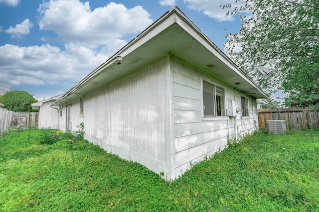 view of home's exterior featuring central AC