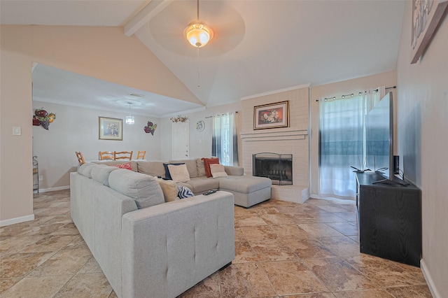 7919 Cabot St, Houston, TX 77078 - living area with a ceiling fan, healthy amount of natural light, and stone tile floors