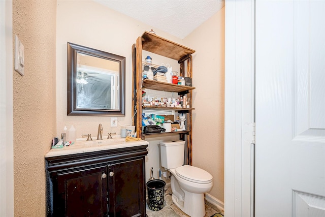 11104 Timber Crest Dr, Houston, TX 77065 - bathroom with toilet, vanity, and tile patterned floors