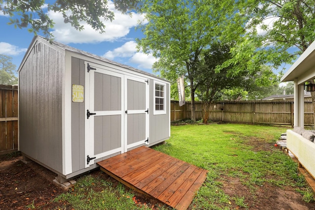 view of shed