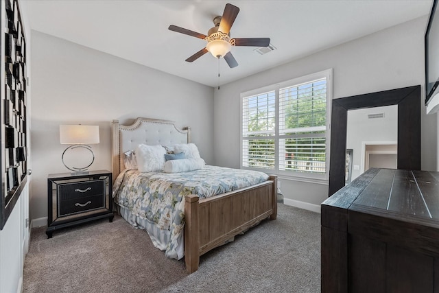 929 Oak St, Houston, TX 77018 - bedroom featuring baseboards, carpet, and a ceiling fan