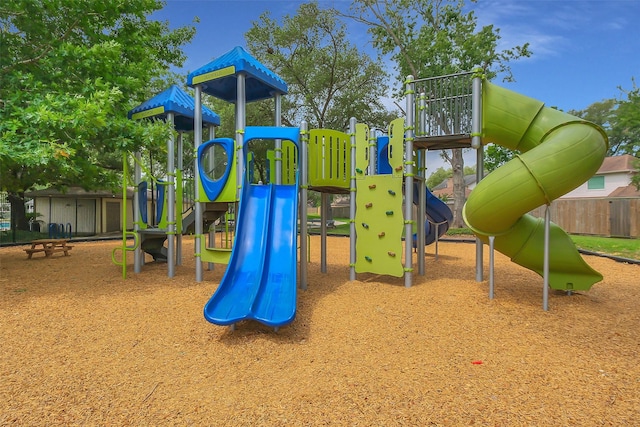 community play area featuring fence