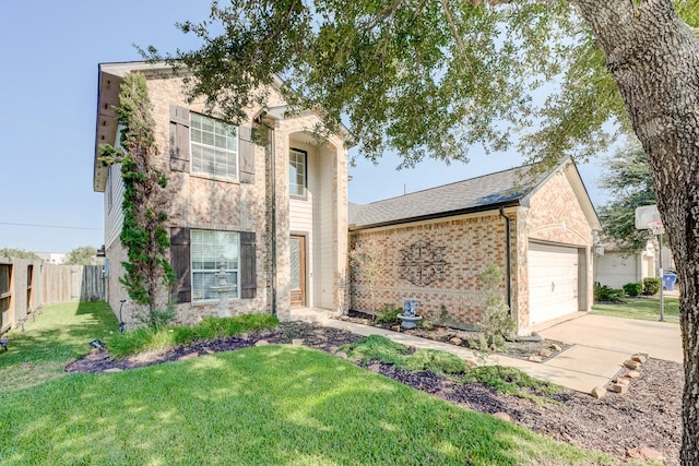 81 San Simeon Dr, Manvel, TX 77578 - traditional home with driveway, brick siding, and an attached garage